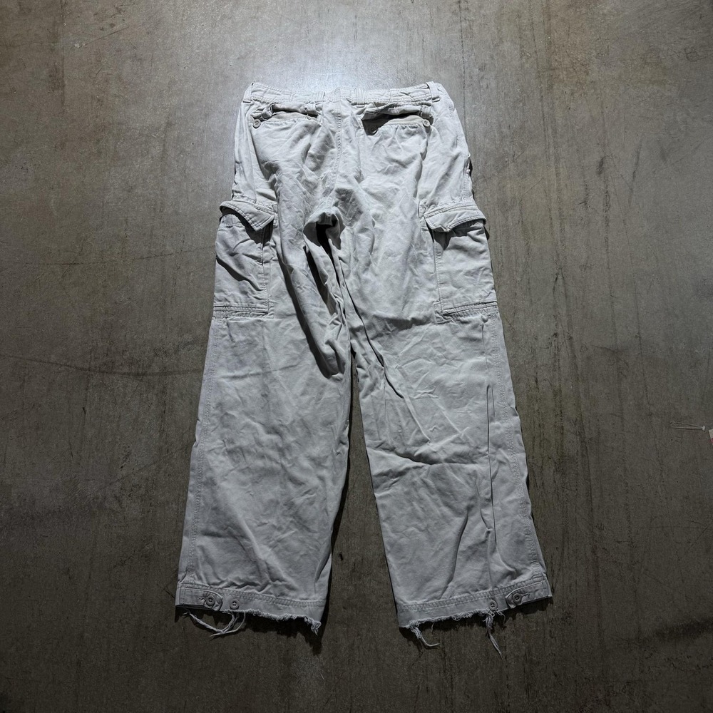 W Khakis Pants Mens 34x30 Gray Loose Fit Cargo Canvas Workwear Utility - Picture 5 of 5